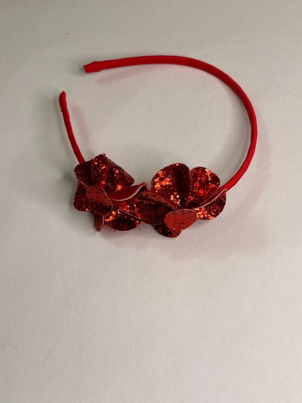 Gold Glitter Headband and Red Sequin Flower Headband - Women Accessories
